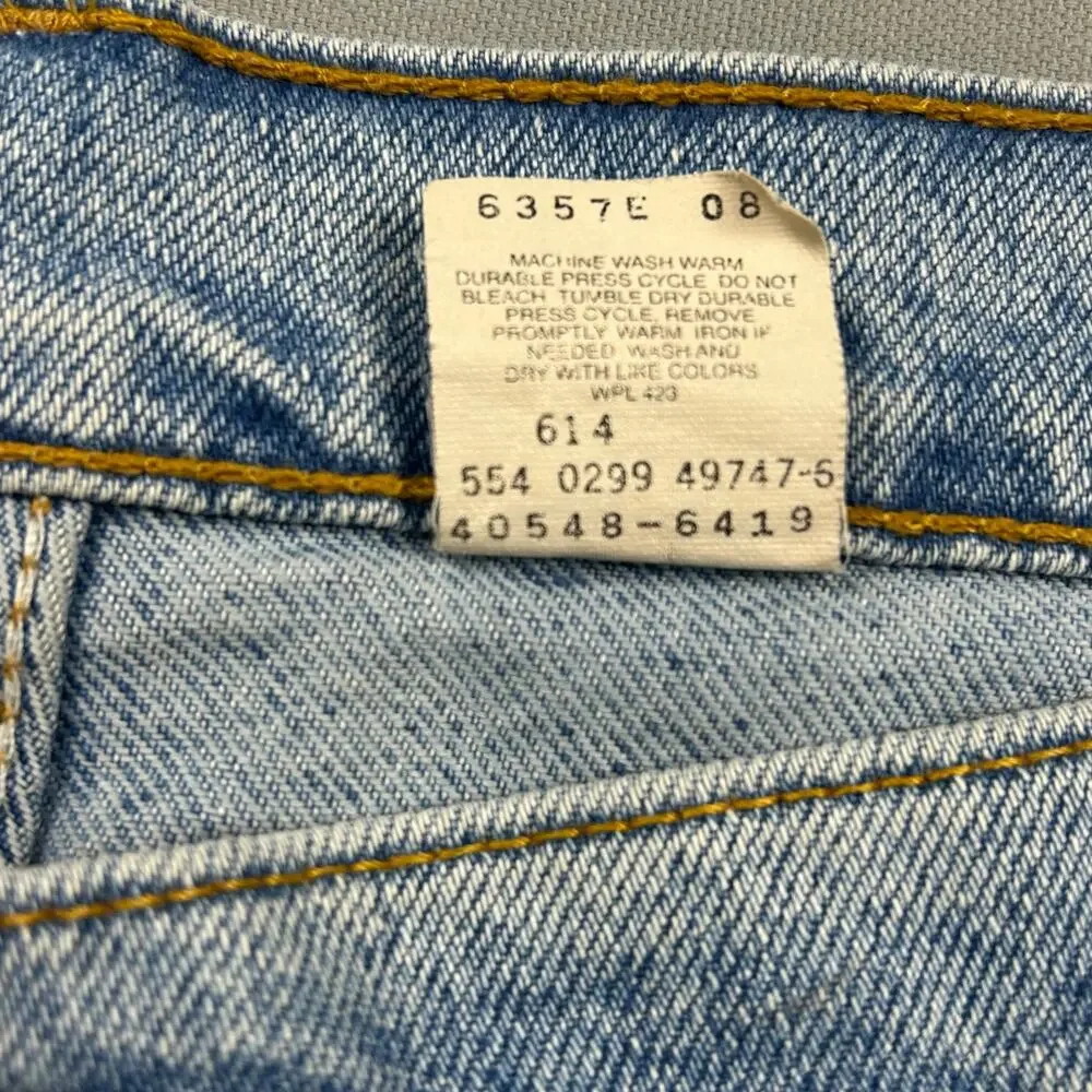 90s Vintage Levi's Jeans Brown Tab 540 Relaxed Light Wash Denim Mens 42 X 28